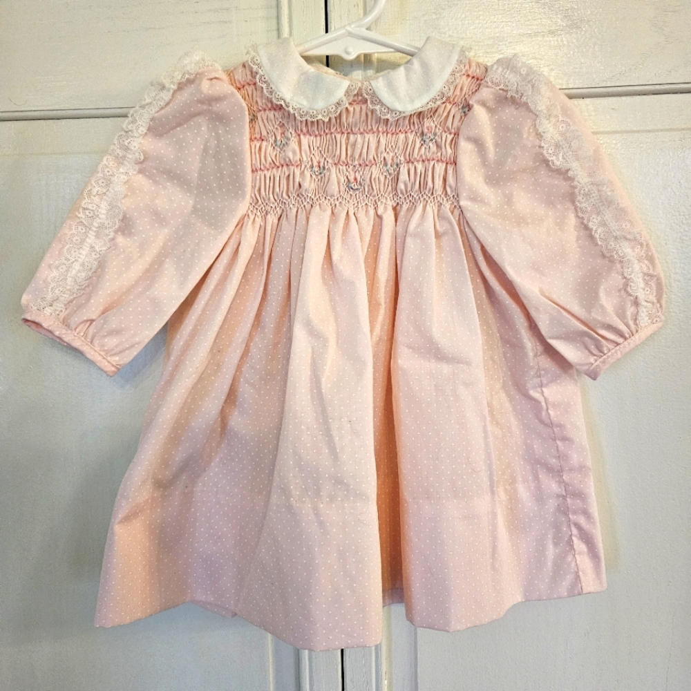 Vintage Polly Flinders Smocked Dress
